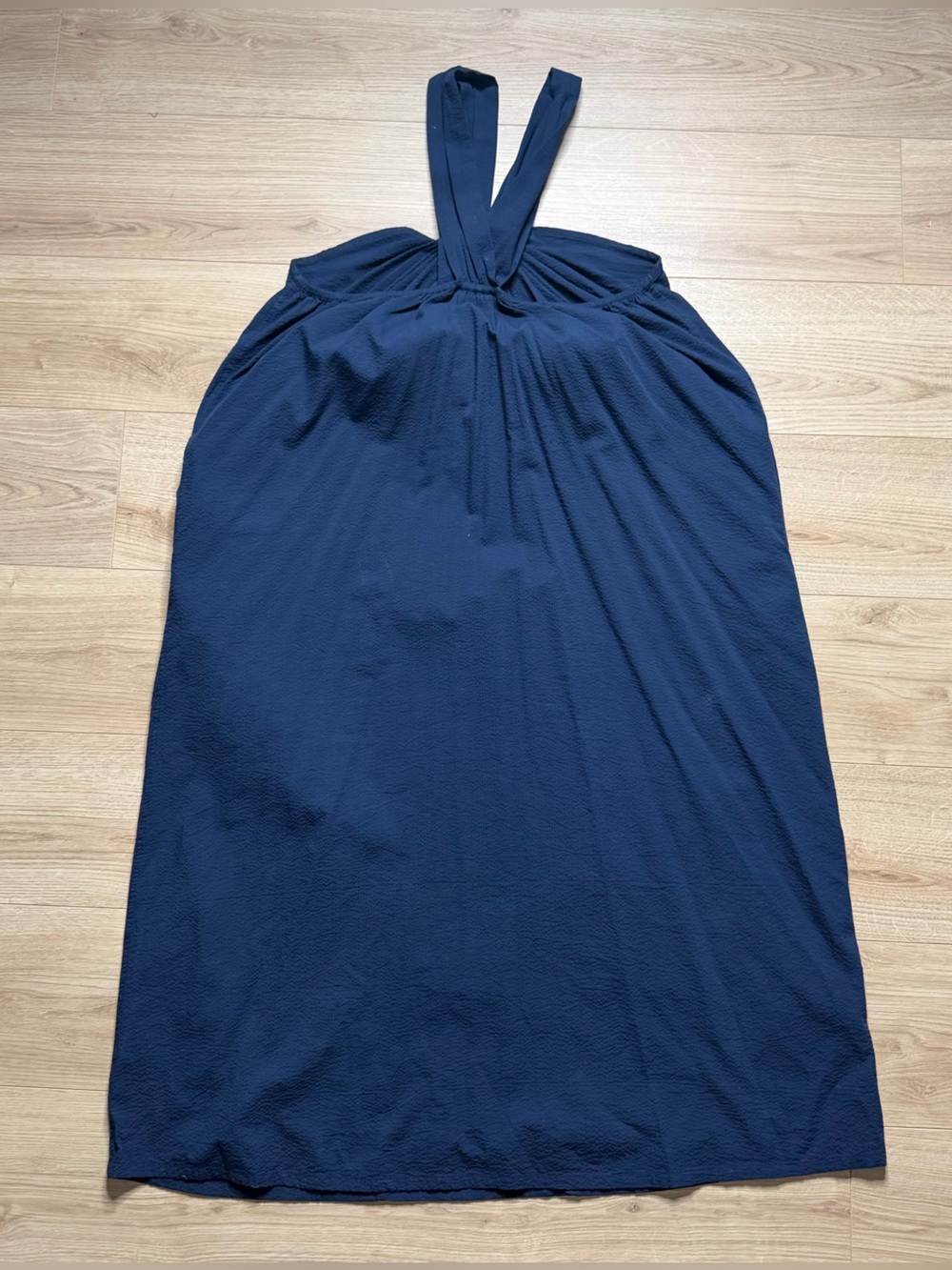 Faherty Bay Twist Seersucker Dress In Navy Size XL - Picture 5 of 5